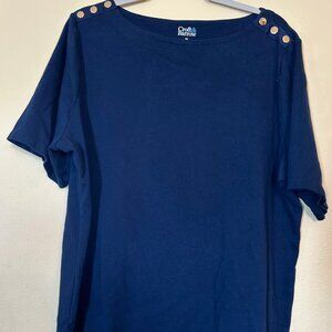 Women's Croft & Barrow® Button Shoulder Tee